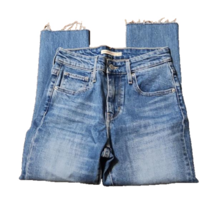 Levi Strauss signature high rise distressed skinny cropped jeans size 25